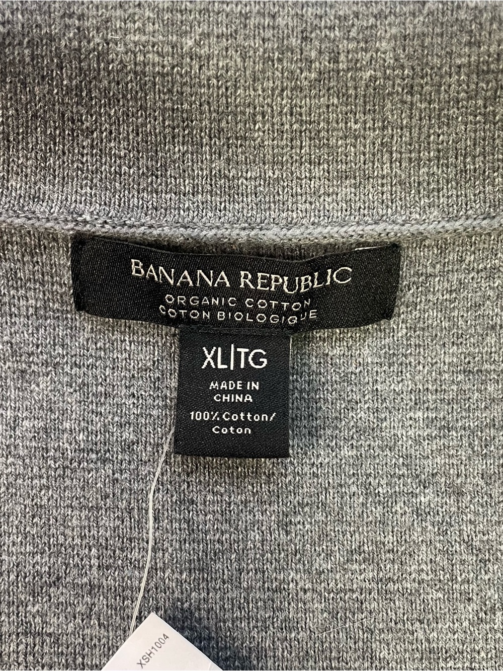 NWT Banana Republic Organic Cotton Knit Camp Collar Shirt Sweater Grey XL - Picture 6 of 8